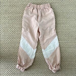 Zara Pink and White Joggers with Elastic Cuffs size 6 Years